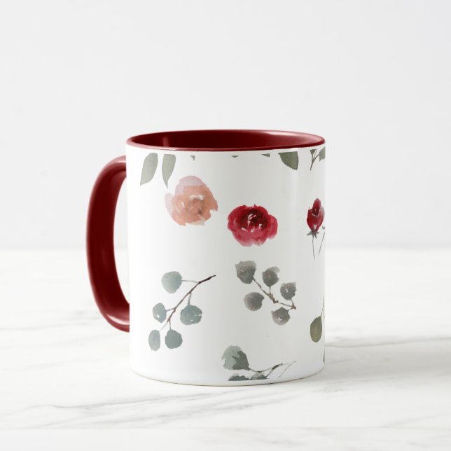 Rose, Rot, Blume, Blumen, Tasse, Tassen (Vorderseite Links)