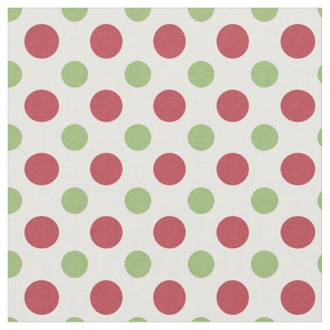 Rose Rot-Grün-Polka-Dots-Stoff Stoff (Nahaufnahme)