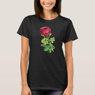 Rose Rot Vintag Schöne Blume T-Shirt
