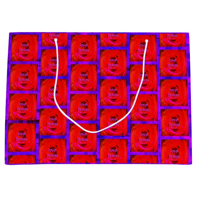 Rose Rote Liebe Große Geschenktüte (Vorderseite)