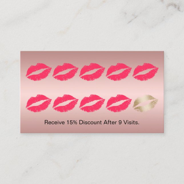 Rose Rote Lippen  Loyalität Loyalitätspunch Treuekarte (Vorderseite)