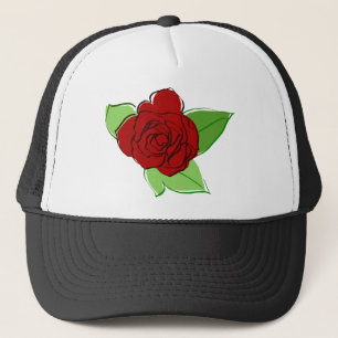 Rose Rote Rose Blume Flora Grünes Leaf Natur Liebe Truckerkappe