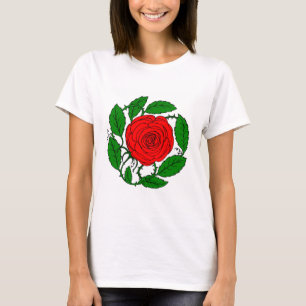 Rose Roter T - Shirt für Frauen. langlebig