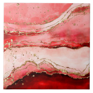 Rose Rotes Abstraktes Wasser Fliese