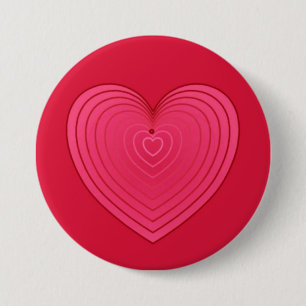 Rose rotes Herz auf tiefer rotem Hintergrund Button