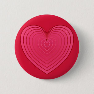 Rose rotes Herz auf tiefer rotem Hintergrund Button