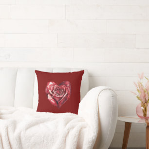 Rose Rotes Herz Liebe Kissen