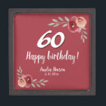 Rose Rotes Wasser Blumenmuster 60. Geburtstag Gesc Kiste<br><div class="desc">Rote Aquarellfarben Rose Floral 60. Geburtstag Geschenkboxen. Rose in Rot- und Orangetönen. Geben Sie den Namen und das Datum der Feier ein. Sie können die Altersnummer ändern.</div>