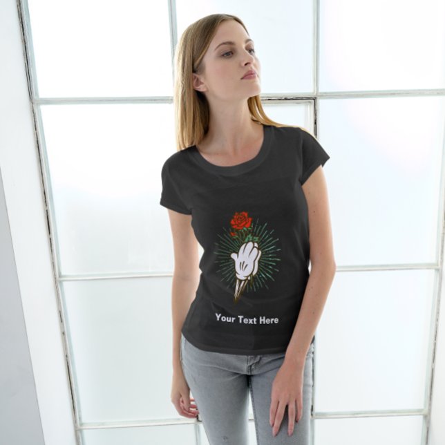 Rose rouge à squelette T-shirt main (Créateur téléchargé)