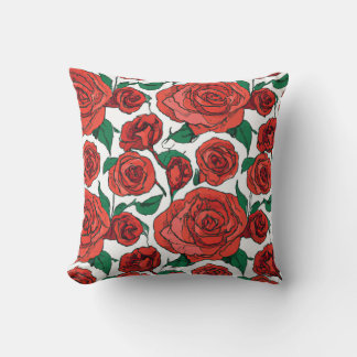 Rose rouge Design floral #1 Oreiller