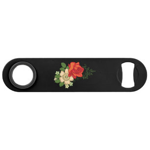 Rose rouge et marguerites Arrière - plan noir