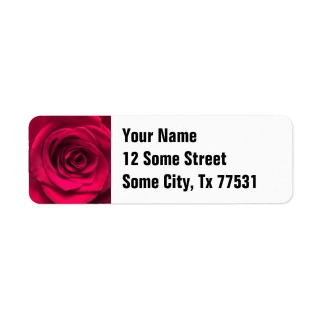 Rose rouge Étiquettes de adresse personnalisés (Devant)