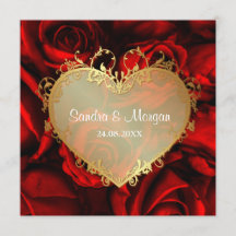 Rose rouge Faire-part de mariage florale