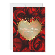 Rose rouge Faire-part de mariage florale