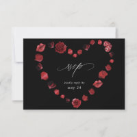 Rose rouge Floral & Lèvres Coeur w Repas RSVP - No