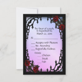 Rose rouge gothique RSVP violet Menu Choix