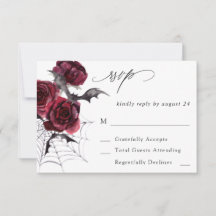 Rose rouge Halloween chauves-souris no Repas RSVP