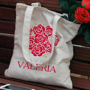 Rose rouge Mère de la mariée sac de faveur mariage