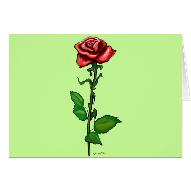 Rose rouge simple (Devant horizontal)