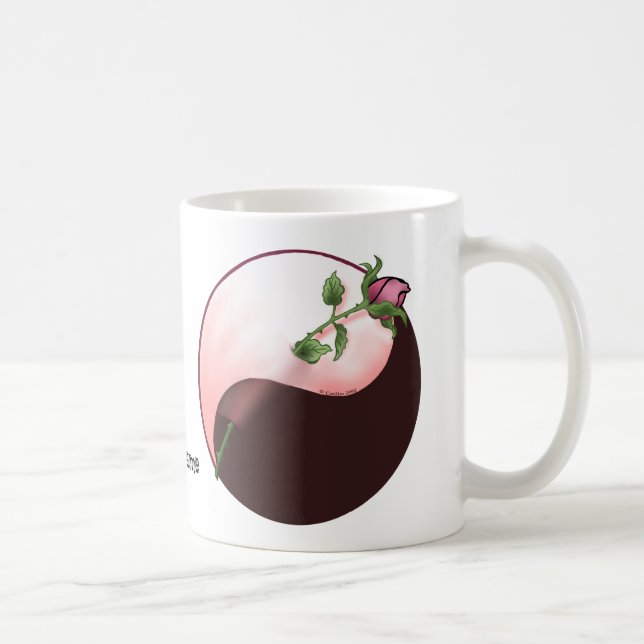 Rose rouge yin yang mug (Droite)