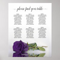 Rose royal pourpre 6 Tableau Mariage Sièges