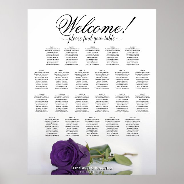 Rose royal violet 22 Tableau Mariage (Devant)