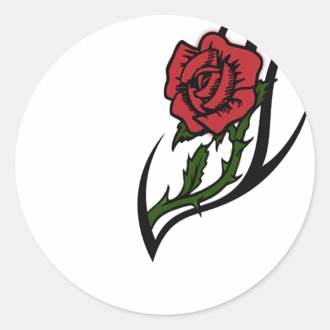 Rose Runder Aufkleber (Vorderseite)