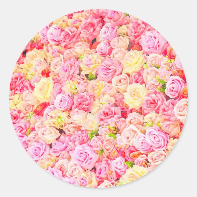Rose Runder Aufkleber (Vorderseite)