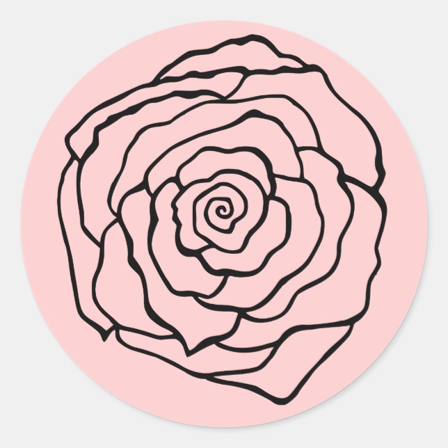Rose Runder Aufkleber (Vorderseite)