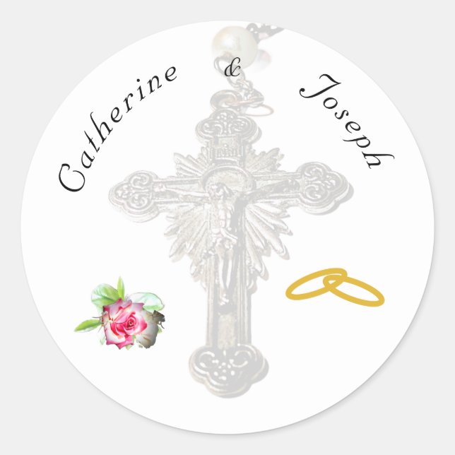 Rose Runder Aufkleber (Vorderseite)