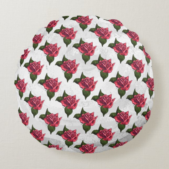 Rose Rundes Kissen (Vorderseite)