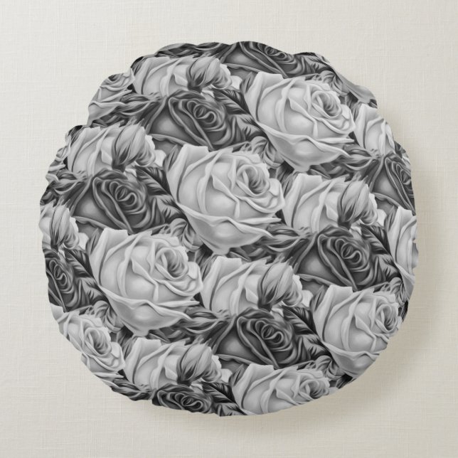 Rose Rundes Kissen (Vorderseite)