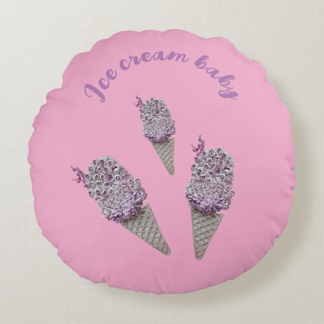 Rose Rundes Kissen (Vorderseite)