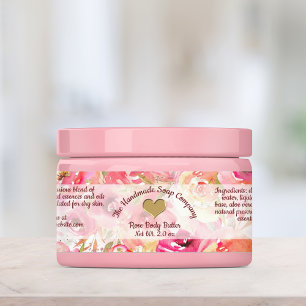 Rose savon imperméable et cosmétique étiquettes