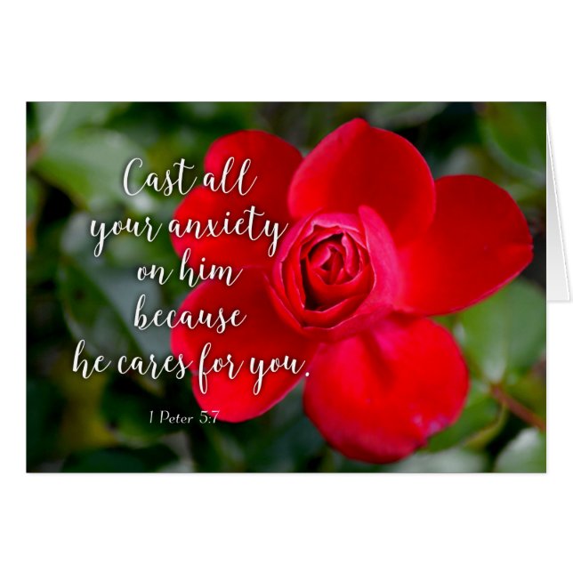 Rose Schlagen Sie all Ihre Angst Christliche Bibel (Vorderseite (Horizontal))