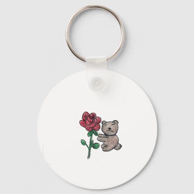 Rose Schlüsselanhänger (Vorderseite)