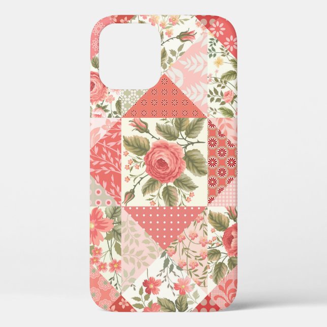 Rose Schmetterlinge Nahtlose Patchwork Case-Mate iPhone Hülle (Rückseite)