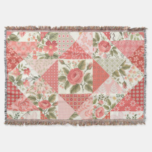 Rose Schmetterlinge Nahtlose Patchwork Decke