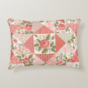 Rose Schmetterlinge Nahtlose Patchwork Dekokissen
