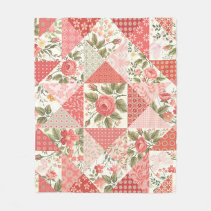 Rose Schmetterlinge Nahtlose Patchwork Fleecedecke