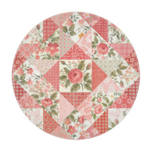 Rose Schmetterlinge Nahtlose Patchwork Schneidebrett