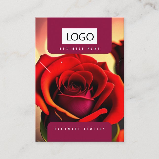 Rose Schmuck Ohrringe - Netzklace-Display-Karte Visitenkarte (Vorderseite)