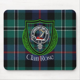 Rose Schottischer Clan Tartan und Wappen Mousepad