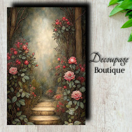 Rose-Schritte jenseits der Dekoupage Seidenpapier