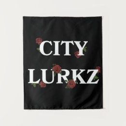 Rose Schwarz Wandteppich