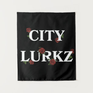 Rose Schwarz Wandteppich