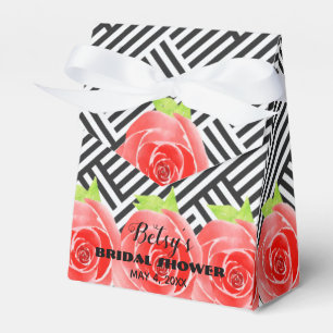 Rose Schwarz-weiße Streifen Derby Zent Geschenkschachtel