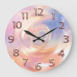 Rose SchwarzArabische Nummer Holografische Rose Große Wanduhr