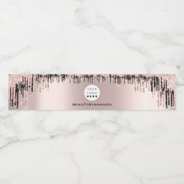 Rose Schwarze Tropfen Lashes Haarbild Makeup Logo (Einzelnes Label)