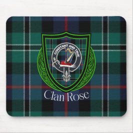 Rose Scottish Clan Tartan and Crest Mousepad